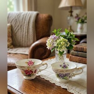 Two Sterling China floral tea cups
